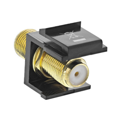 InLine® Keystone Einbauadapter, für Sat-Kabel, 2x F-Buchsen, schwarz (Produktbild 2)
