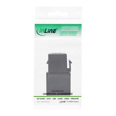 InLine® HDMI Keystone Snap-In Einsatz 4K/60Hz, HDMI A Buchse/Buchse, gewinkelt (Produktbild 3)