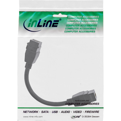 InLine® HDMI 2x Keystone Kabel 4K/60Hz, HDMI A Buchse/Buchse, schwarz, 0,2m (Produktbild 2)