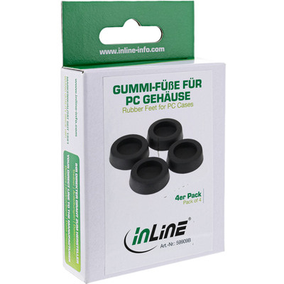 InLine® Gummi-Füße, für PC Gehäuse, 4er Pack, schwarz (Produktbild 2)