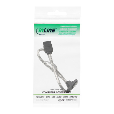 InLine® SATA 6Gb/s Kabel rund, mit Lasche, gewinkelt, 0,5m (Produktbild 2)