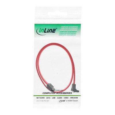 InLine® SATA Anschlusskabel abgewinkelt, mit Sicherheitslasche, 0,5m (Produktbild 2)