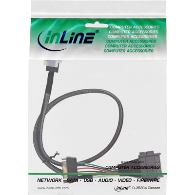 InLine® U.2 Anschlusskabel, SSD mit U.2 (SFF-8639) an SFF-8643 + Strom, 0,5m (Produktbild 2)