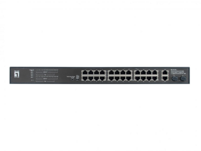 28-Port-Fast Ethernet-PoE-Switch -- 24 PoE-Ausgänge 2 x Gigabit RJ45 2 x Gigabit SFP, FGP-2831 (Produktbild 1)