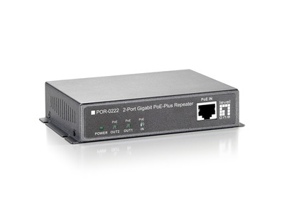 2 Port Gigabit Ethernet PoE+ Repeater -- 2 PoE Ports, POR-0222 (Produktbild 1)