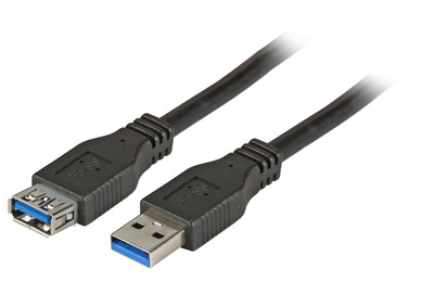 USB3.0 Verlängerungskabel A-A, St.-Bu. -- 3,0m, schwarz, Premium, K5237.3 (Produktbild 1)