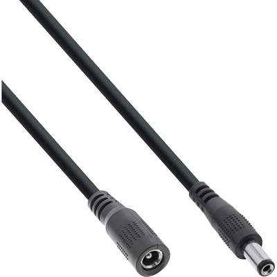 InLine® DC Verlängerungskabel, DC Stecker/Buchse 5,5x2,5mm, AWG 18, schwarz 3m (Produktbild 1)