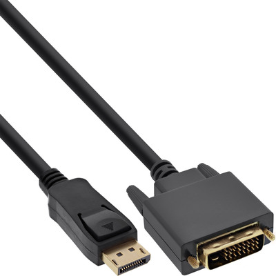 InLine® DisplayPort zu DVI Konverter Kabel, schwarz, 0,5m (Produktbild 1)