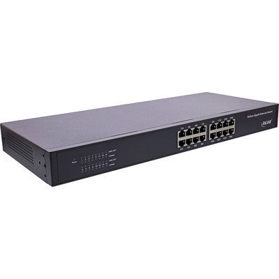 InLine® Gigabit Netzwerk Switch 16-Port, 1Gb/s, 19 1HE, lüfterlos (Produktbild 1)