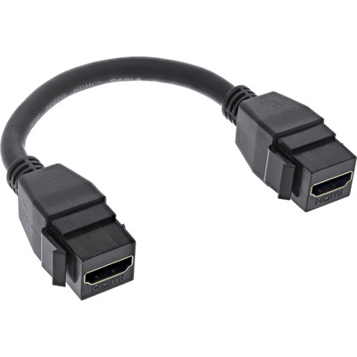 InLine® HDMI 2x Keystone Kabel 4K/60Hz, HDMI A Buchse/Buchse, schwarz, 0,2m