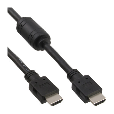 InLine® HDMI Kabel, HDMI-High Speed, ST / ST, schwarz, mit Ferrit, 1m (Produktbild 1)