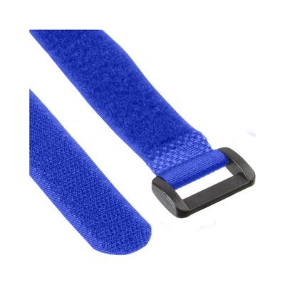 InLine® Klettschlaufen 20x400mm, 10er, blau (Produktbild 1)