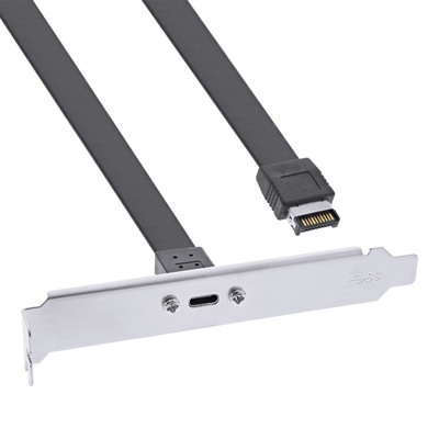 InLine® PCI Slotblende, USB-C zu USB 3.2 Frontpanel Key-A intern, 0,5m (Produktbild 1)