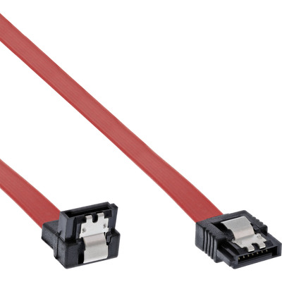 InLine® SATA Anschlusskabel abgewinkelt, mit Sicherheitslasche, 0,5m (Produktbild 1)