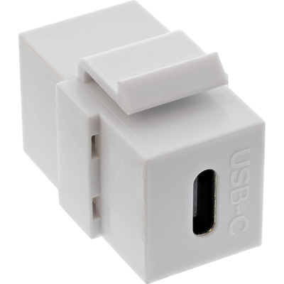 InLine® USB 3.1 Keystone Snap-In Einsatz, USB-C Buchse / Buchse, weiß (Produktbild 1)