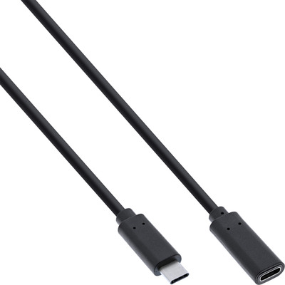 InLine® USB 3.2 Gen.2x2 Kabel, USB-C Verlängerung ST/BU, schwarz, 1m (Produktbild 1)