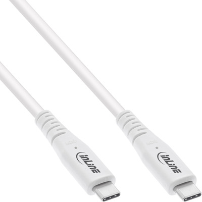 InLine® USB4 Kabel, USB-C Stecker/Stecker, PD 240W, 8K60Hz, TPE, weiß, 2m (Produktbild 1)