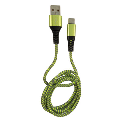 LC-Power LC-C-USB-TYPE-C-1M-7 USB-A zu USB-C Kabel, grün/grau, 1m
